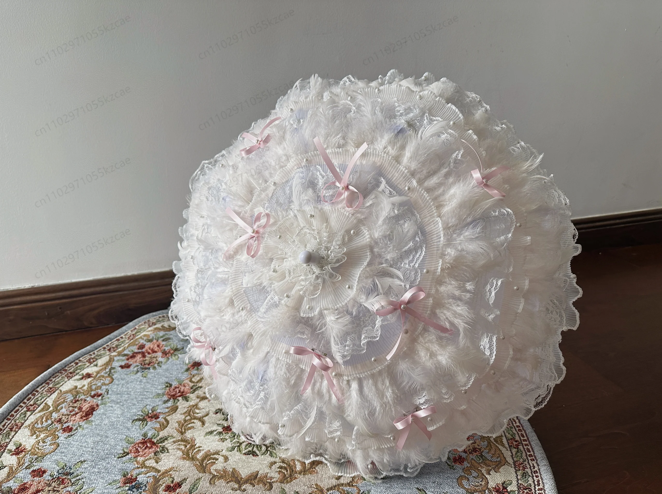 Handmade Lolita Umbrella, Wedding Lace Parasol for Photography & Cosplay Props, Elegant Bridal Accessory