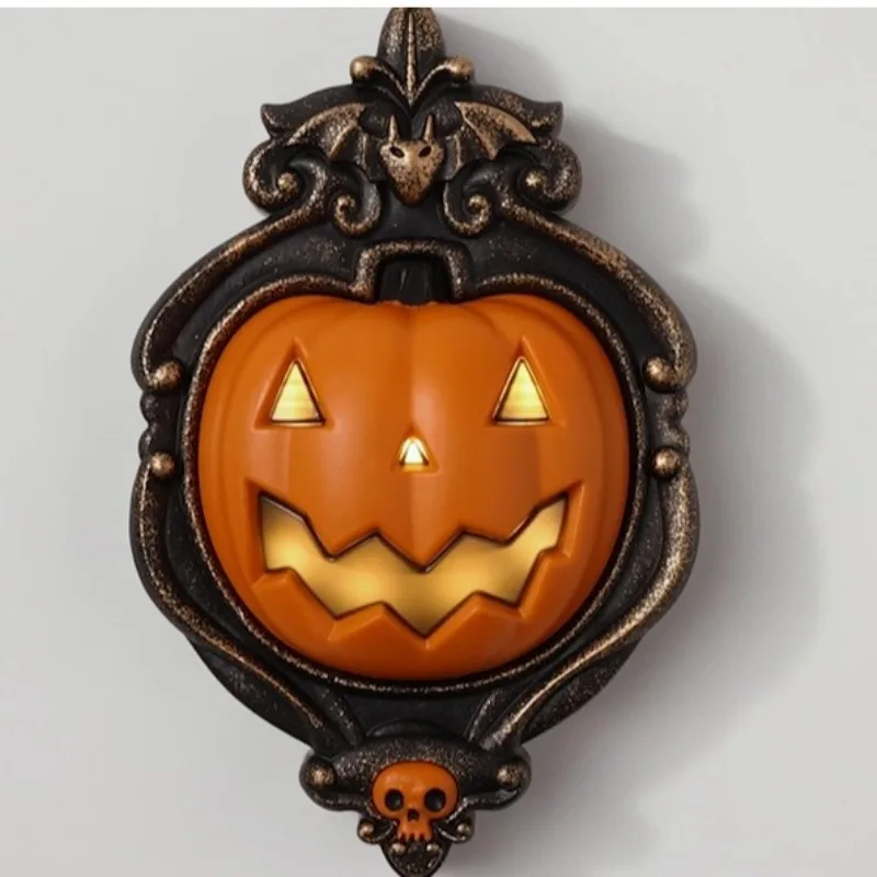 Halloween Courtyard Wall Lamps Door Head Hanging Banner Pumpkin Man Resin Pendant Background Atmosphere Hanging Art Decoration