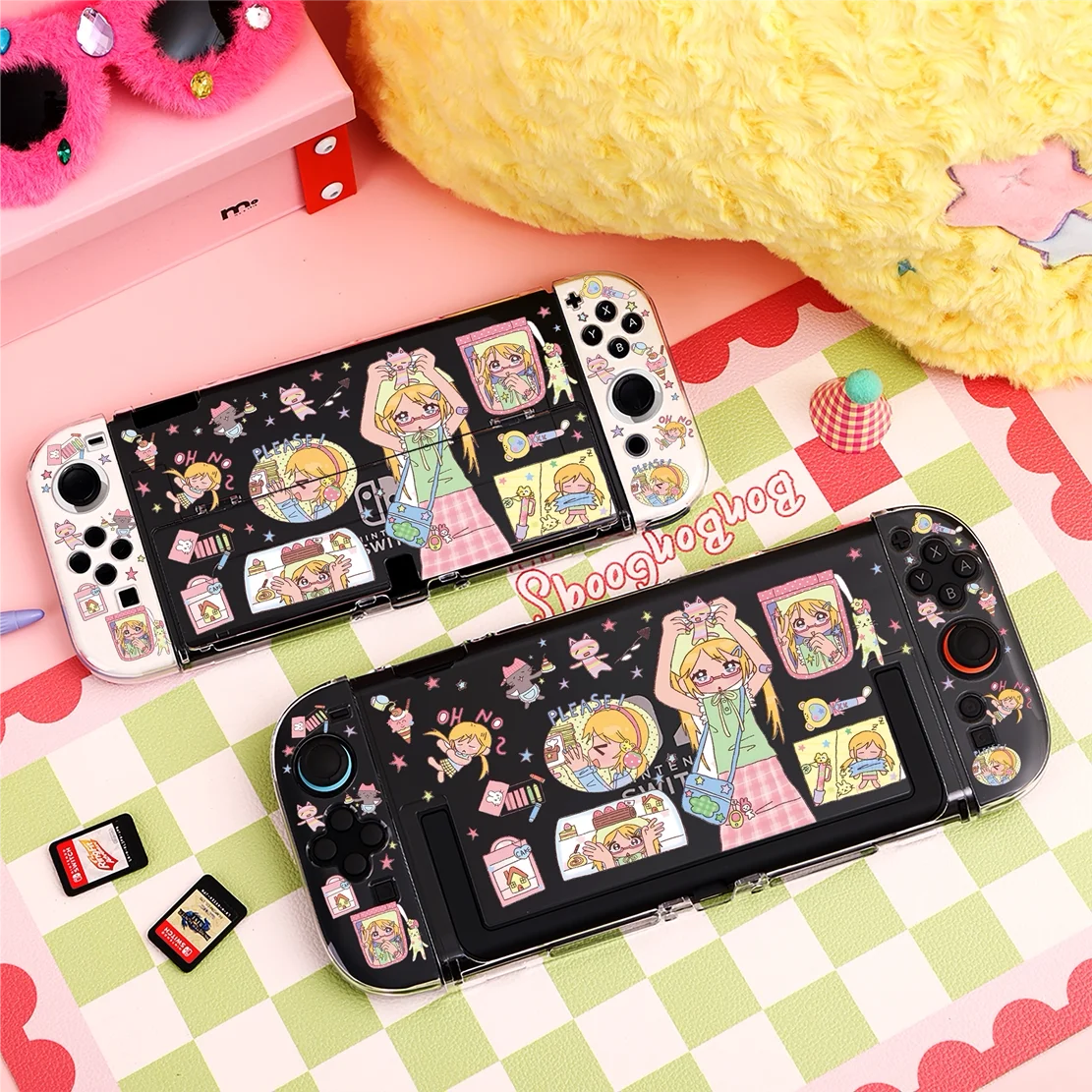 Y2K-Style Split Protective Case for Nintendo Switch 2 OLED NS Console Full-Coverage Drop-Proof Joy-Con Controller Cover Dockable