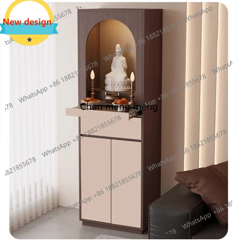 

c139 Minimalist Buddhist Shrine Small God of Wealth Ancestor God Cabinet Shentai Standing Household Offering Shangxiang Tai