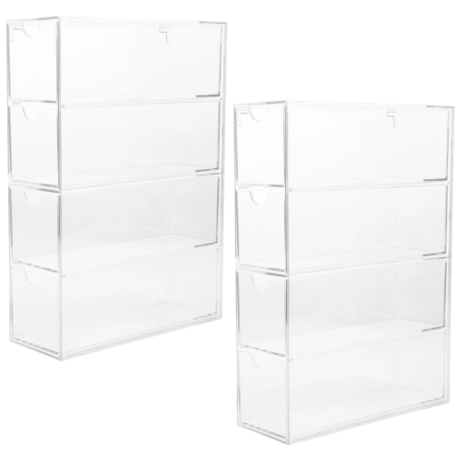 

2pcs Acrylic Sunglass Holder Sunglasses Eyeglass Storage Box Desk Organizer Waterproof Display Case Stackable Vanity Office