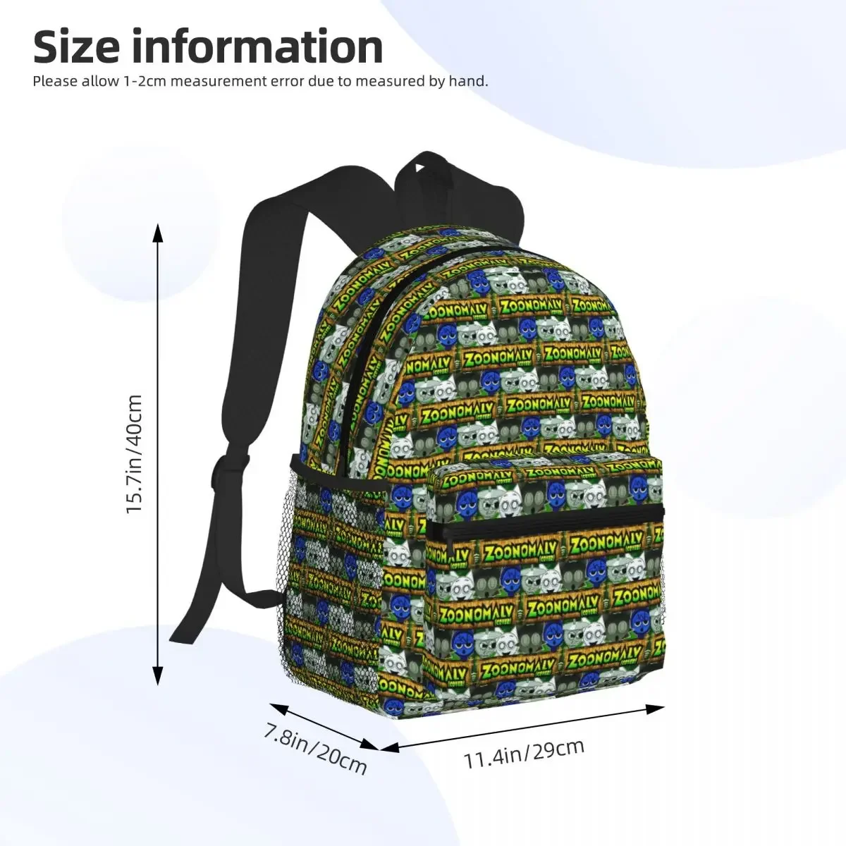 Zoonomaly Cartoon Student Backpack School Bag Hiking Travel Daypack for Men Women Fashion Bookbag Shoulder Bags