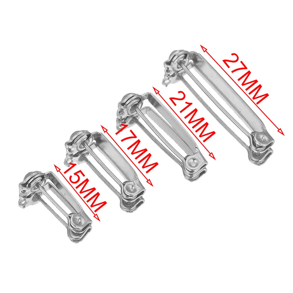 20pcs Stainless Steel Safety Pins Lock Buckle Sewing Clothing for DIY Lapel Pins Brooch Jewelry Making Supplies Wholesale Metal
