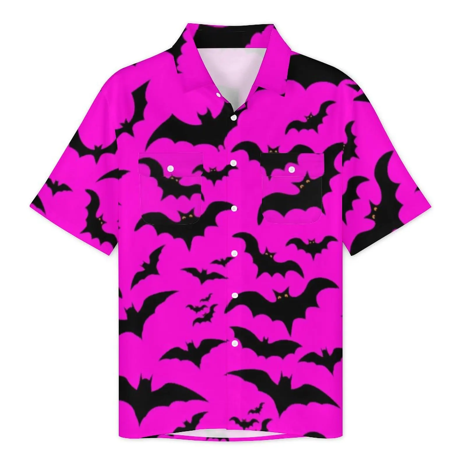 Summer Shirt Beach Black Flying Bats Blouses Gothic Halloween Trendy Casual Shirts Man Short Sleeve Funny Oversized Clothing