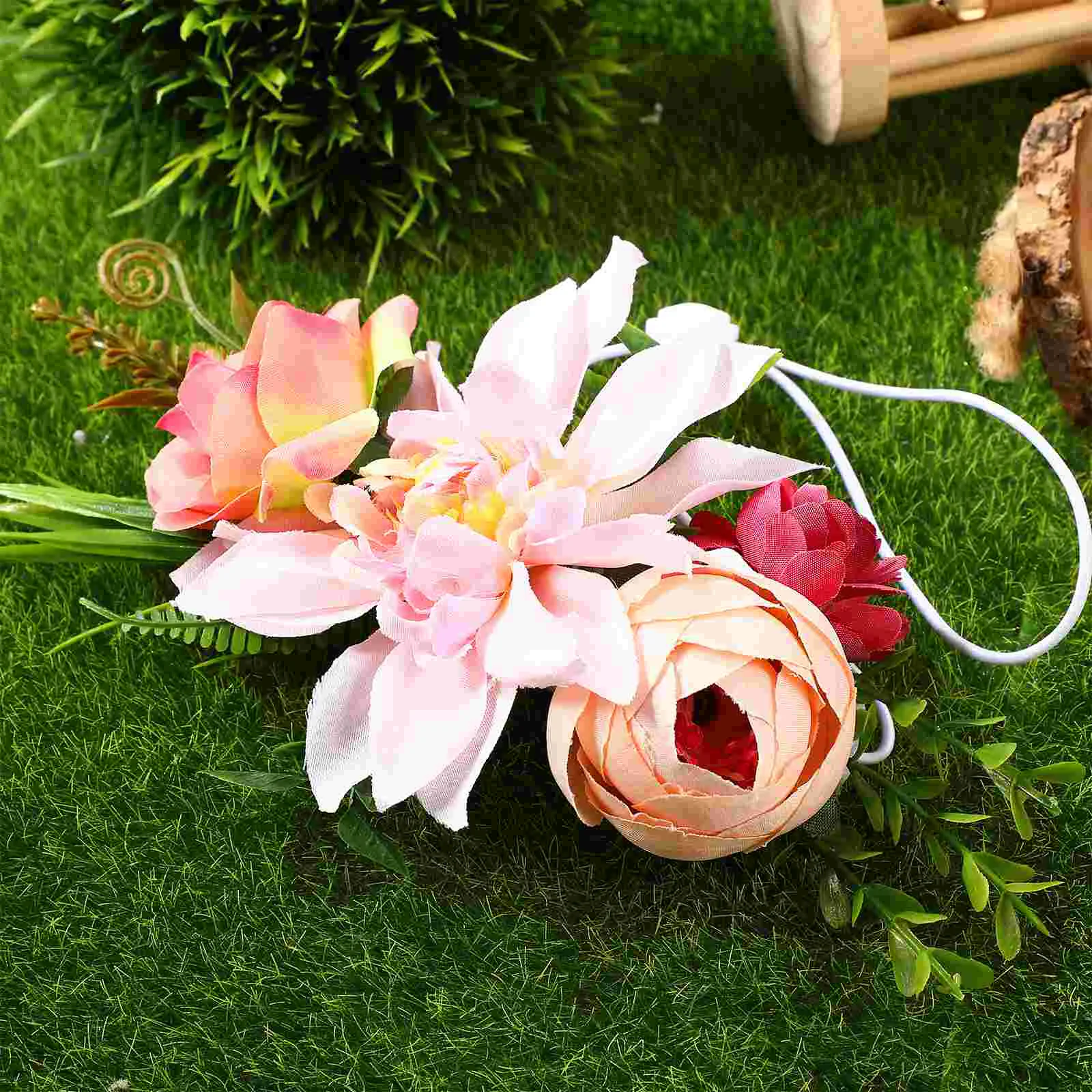 Pet Headwear Pool Party Decoration Cat Dog Wreath Beach Flower Garland Lifelike