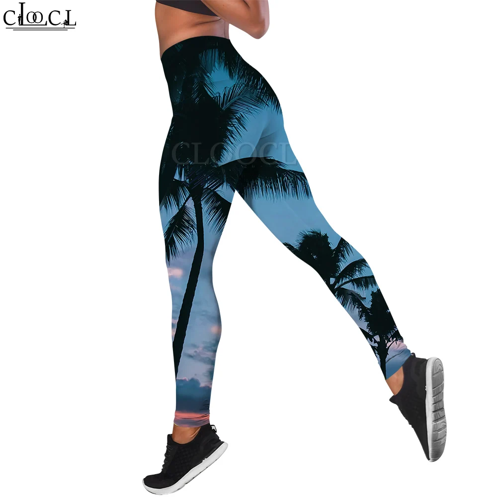 

CLOOCL Fashion Women Legging Seaside Coconut Tree Pattern 3D Printed Trousers for Female Workout Push Up Jogging Yoga Pants