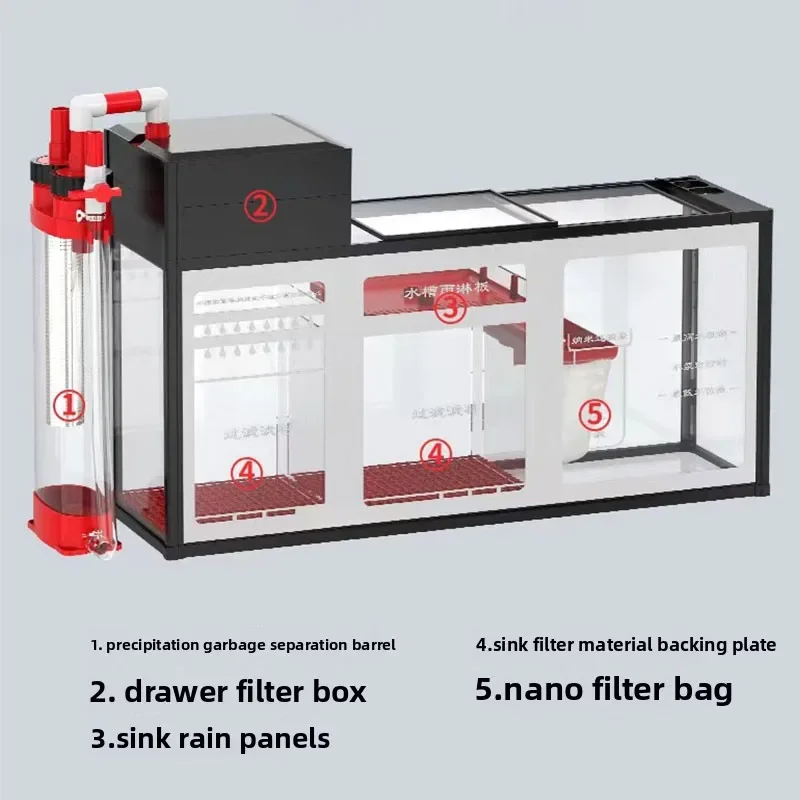 Filter drawer type wet and dry separation with anti-overflow drawer type rain bottom filter drip box two layers of filtration