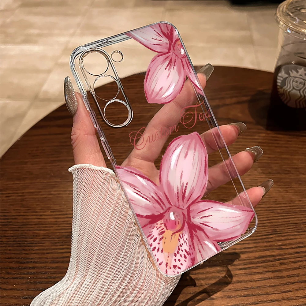 Orchideenblumen-Hülle für Samsung Galaxy S26 S25 S24 S23 Ultra S22 S21Plus FE A57 A56 A55 A54 A53 A36 A35 A34 5G Klare Weiche Schutzhülle – Detail 8