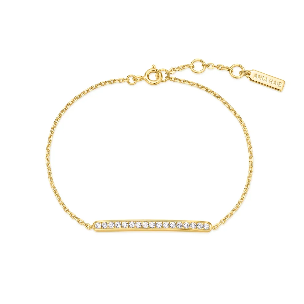 Gold Pavé Lab Grown Diamond Bar Bracelet 9K/14K/18K Yellow Gold DEF VS/VVS Lab Diamond Bracelet Fine Jewelry For Women