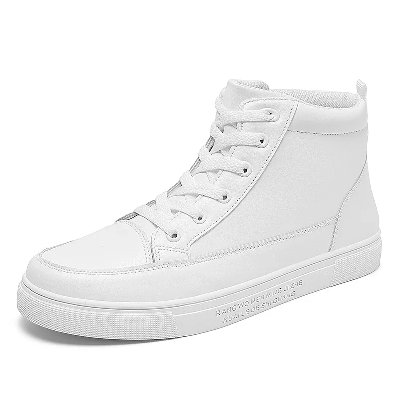 Men's Large Casual Boots Hip-hop Men's Skate Shoes Tennis Male Adult Autumn Casual Sneaker Platform Shoes Ins White Color