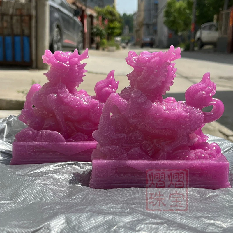 Creative color-changing fire dragon, a fortune-bringing fire bead, imitation jade crafts, custom-made feng shui auspicious ornam