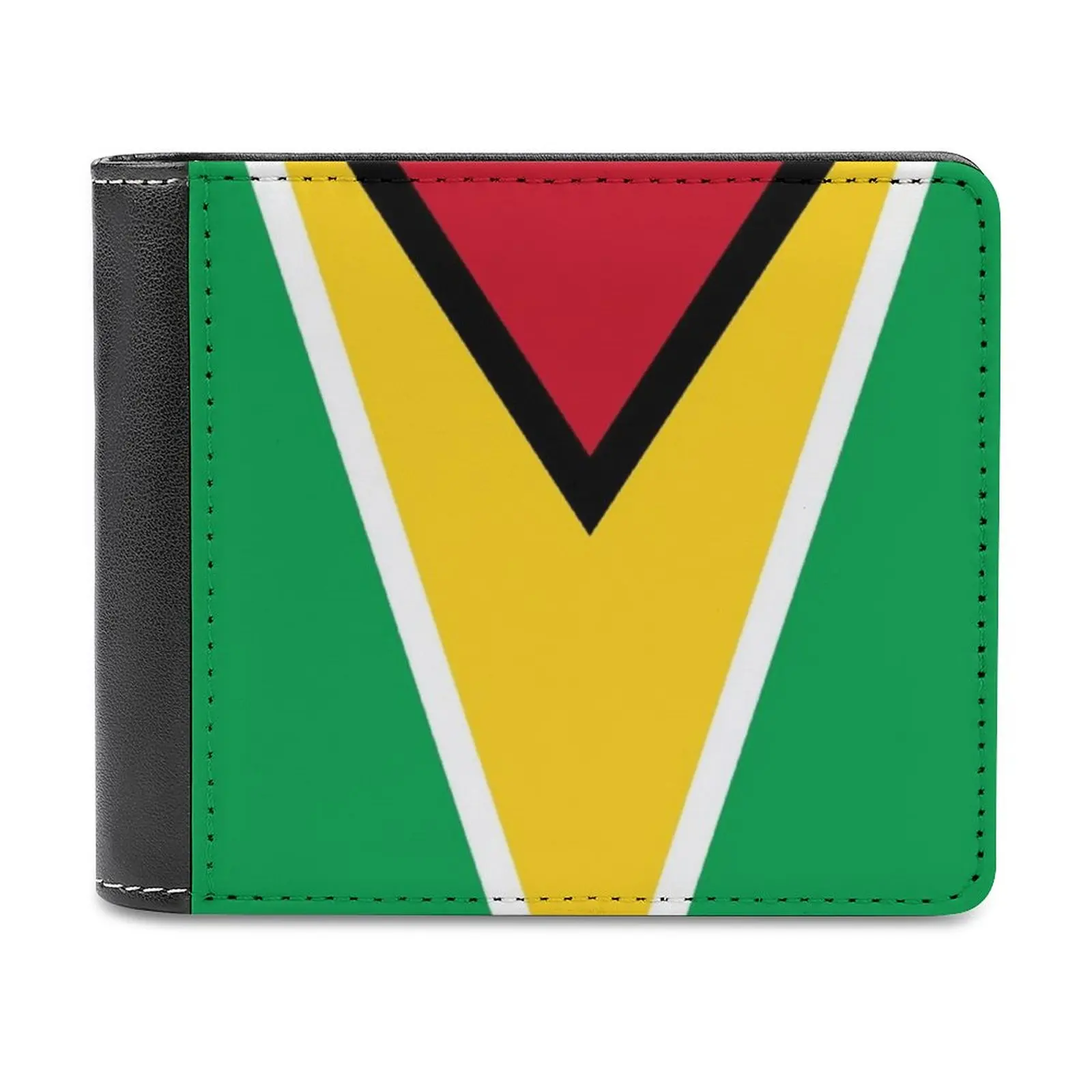 

Подарки с флагом Гайаны, наклейки и товары, кожаный кошелек с именем, мужской классический черный кошелек, держатель для кредитных карт, модный мужской кошелек