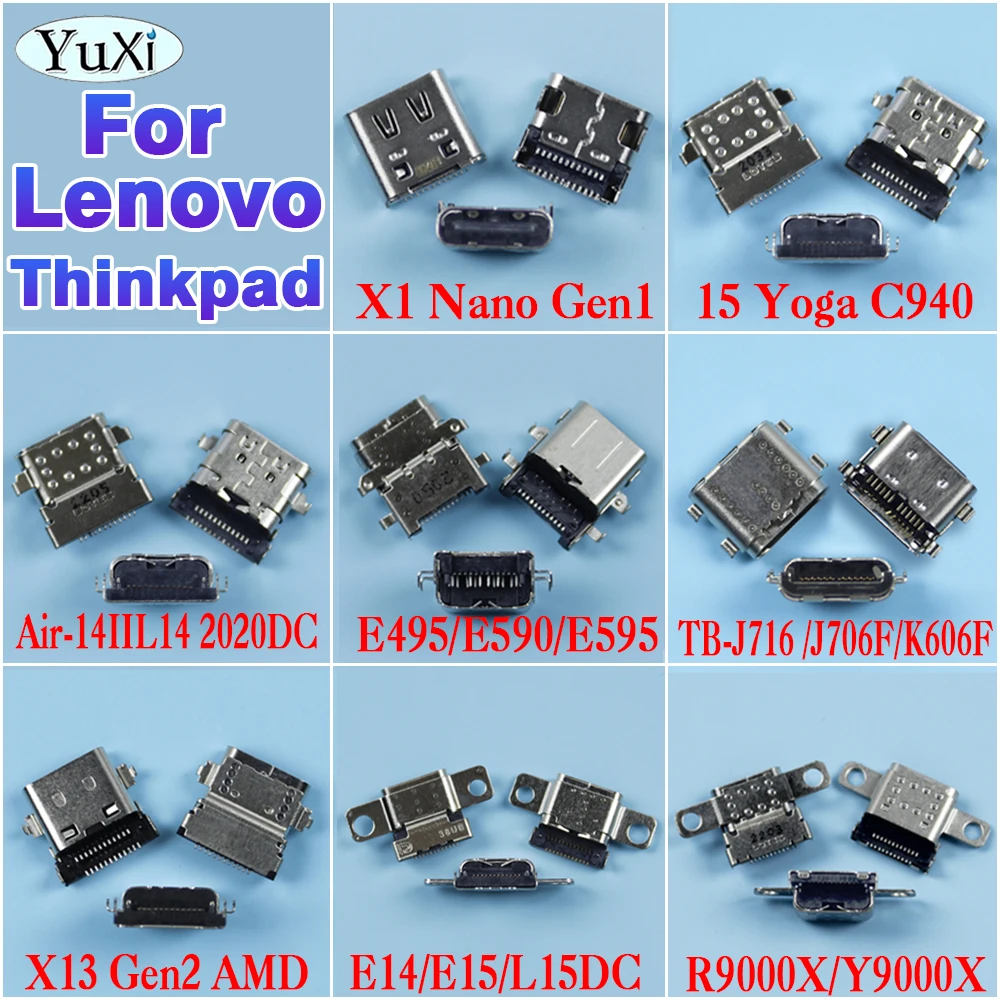 

1Pc For Lenovo ThinkPad R14 E14 E15 E590 E595 USB Type-C Charging Port 24Pin Female Socket Power Jack Connector For Yoga C940