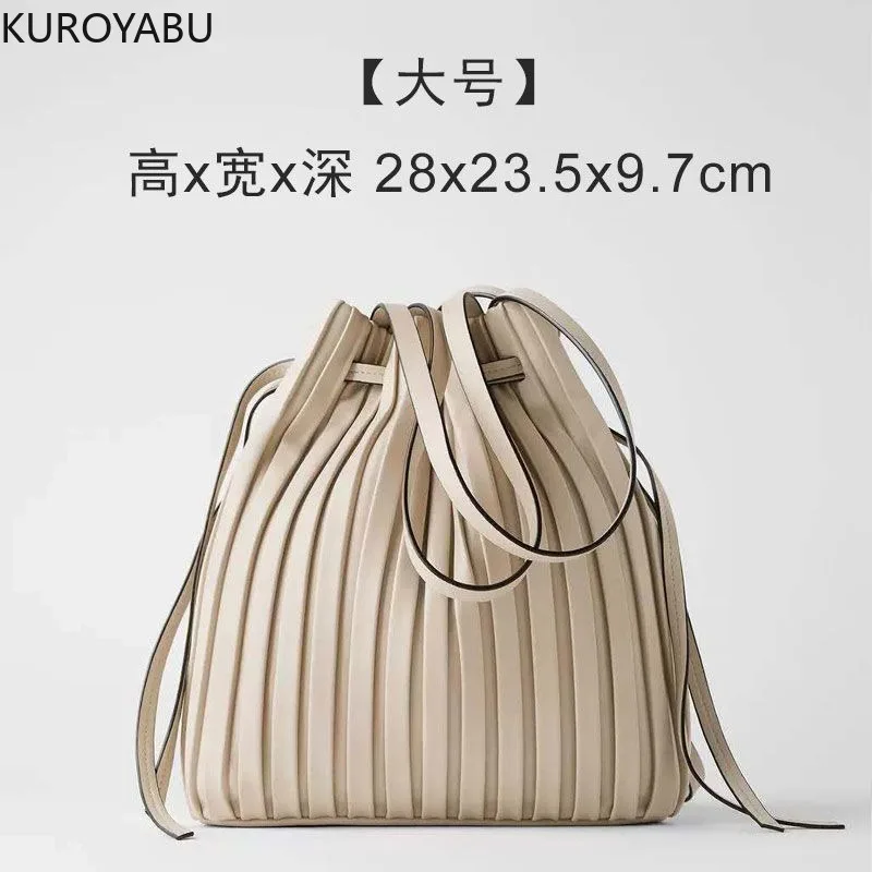 Pleated Y2k Shoulder Bags for Women 2024 Fashion Korean Bookbag Casual Luggage Travel Designer Bucket Bag Mochilas Mujer