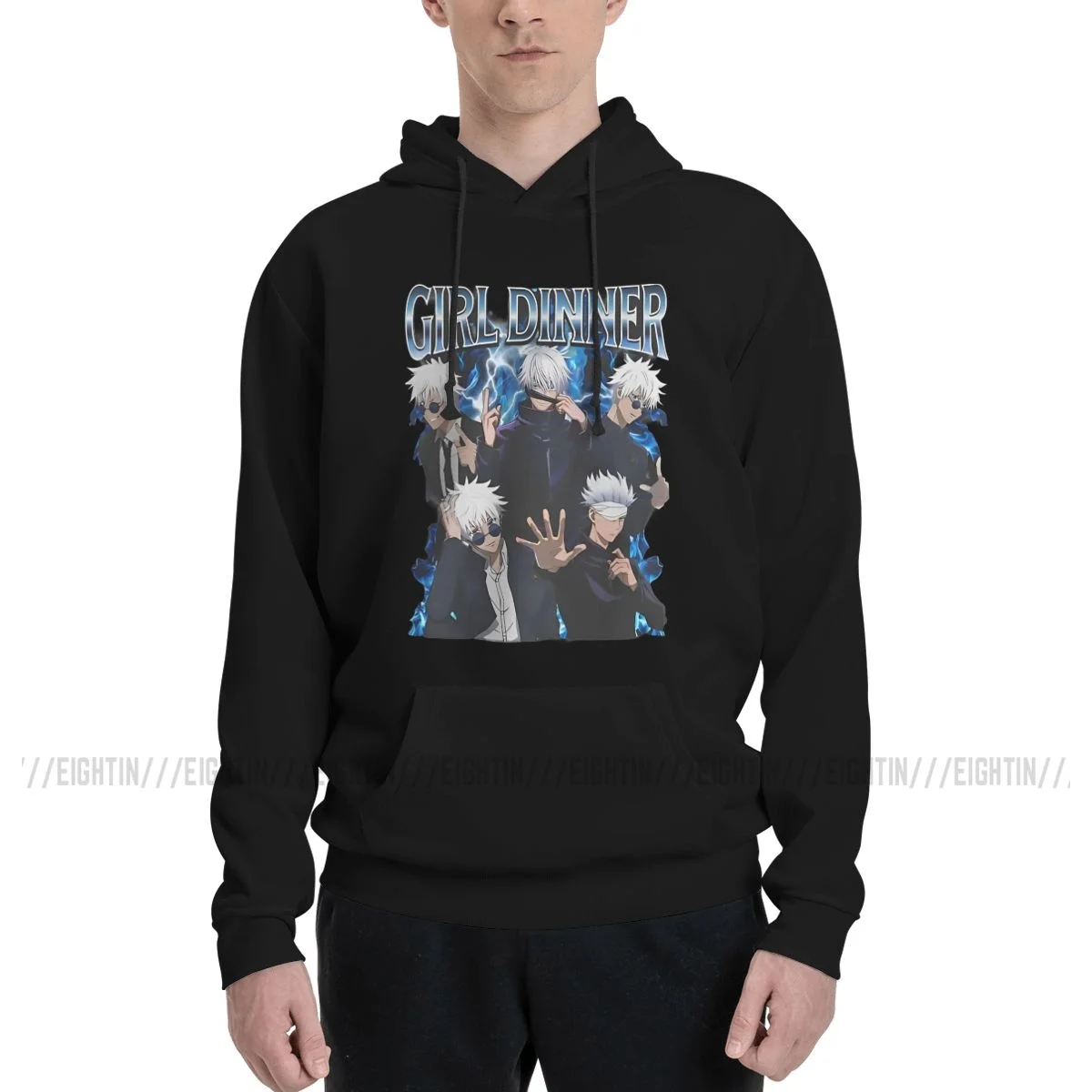 

Hipster Hoodies Couple Thin Fleece Sweatshirt Men's Jujutsu Kaisen 100% Cotton Gojo Hooded Sweatshirt Streetwear Hoodie Shirt