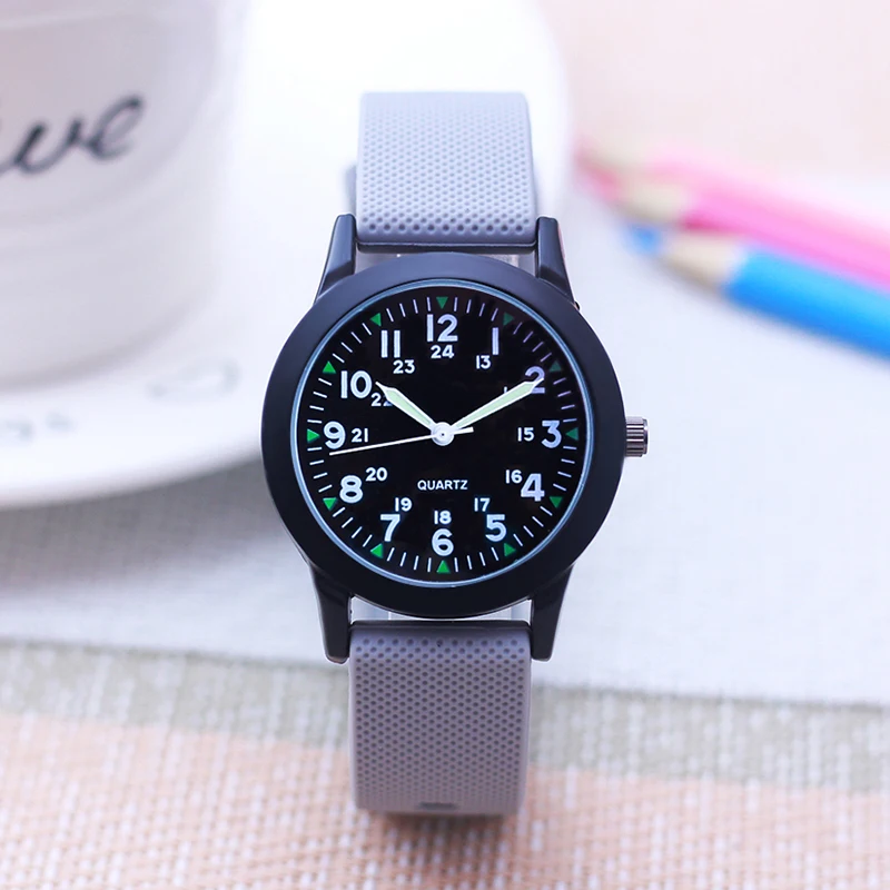 Fashion Women Men 24h Luminous Hands High Quality Silicone Strap Wrist Watches Children Boys Girls Lovers Simple Quartz Clock