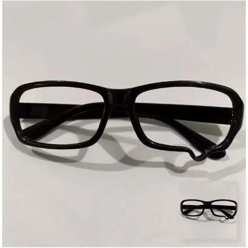 Lunettes Y2K Anime sans verres, monture noire effet larmes, unisexe, style rétro, accessoires mignons pour cosplay