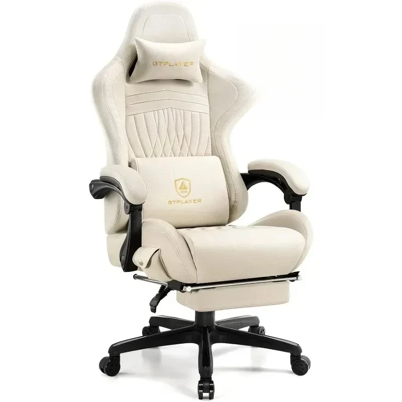 ##For Gaming Chair, Computer Chair with Footrest and Bluetooth Speakers, High Back Ergonomic Music Gamer Chair&*