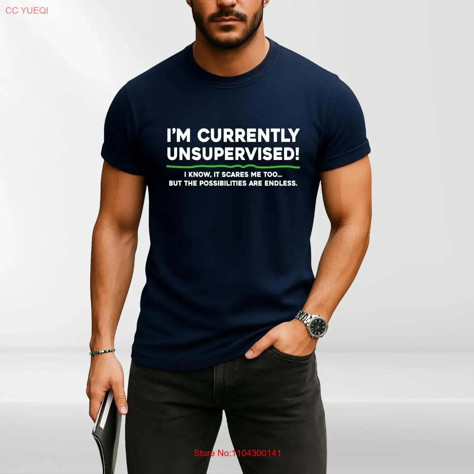 I'M CURRENTLY UNSUPERVISED T Shirt Funny Rude Offensive Joke Novelty long or short sleeves vintage Washed Stylish Unisex