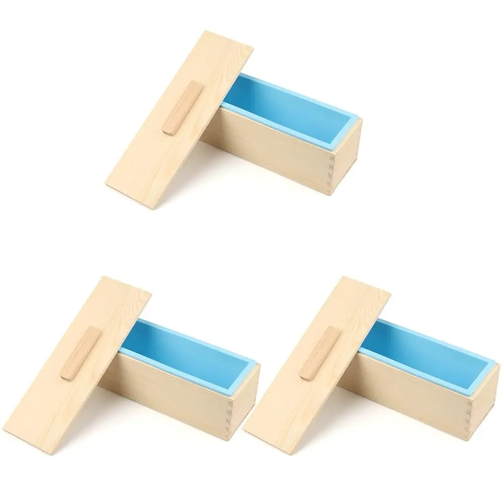 

3 PCS Soap Loaf moldss, 42 oz Soap moldss for Soap Making with Wooden Boxes, Set of 3, Soap Bar Box Can Be Used for Homemade