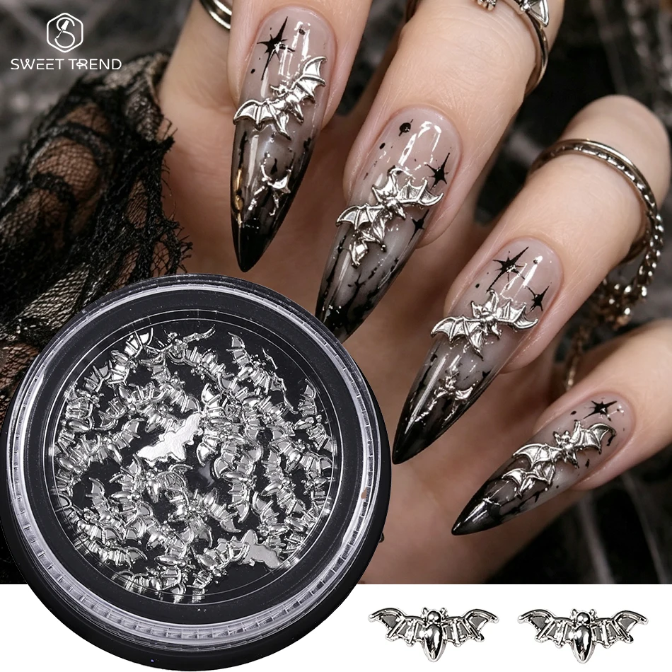 Tech Accessories Box - 1 Box 3D Silver Bat Nail