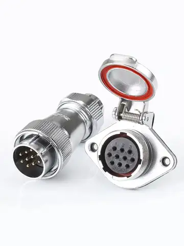 ZHQCN WF24 Su Geçirmez Konnektör IP68 Erkek Fiş ve Dişi Soket 2 3 4 9 10 12 19 Pin Panel Montajlı Tel Kablo Konektörü
