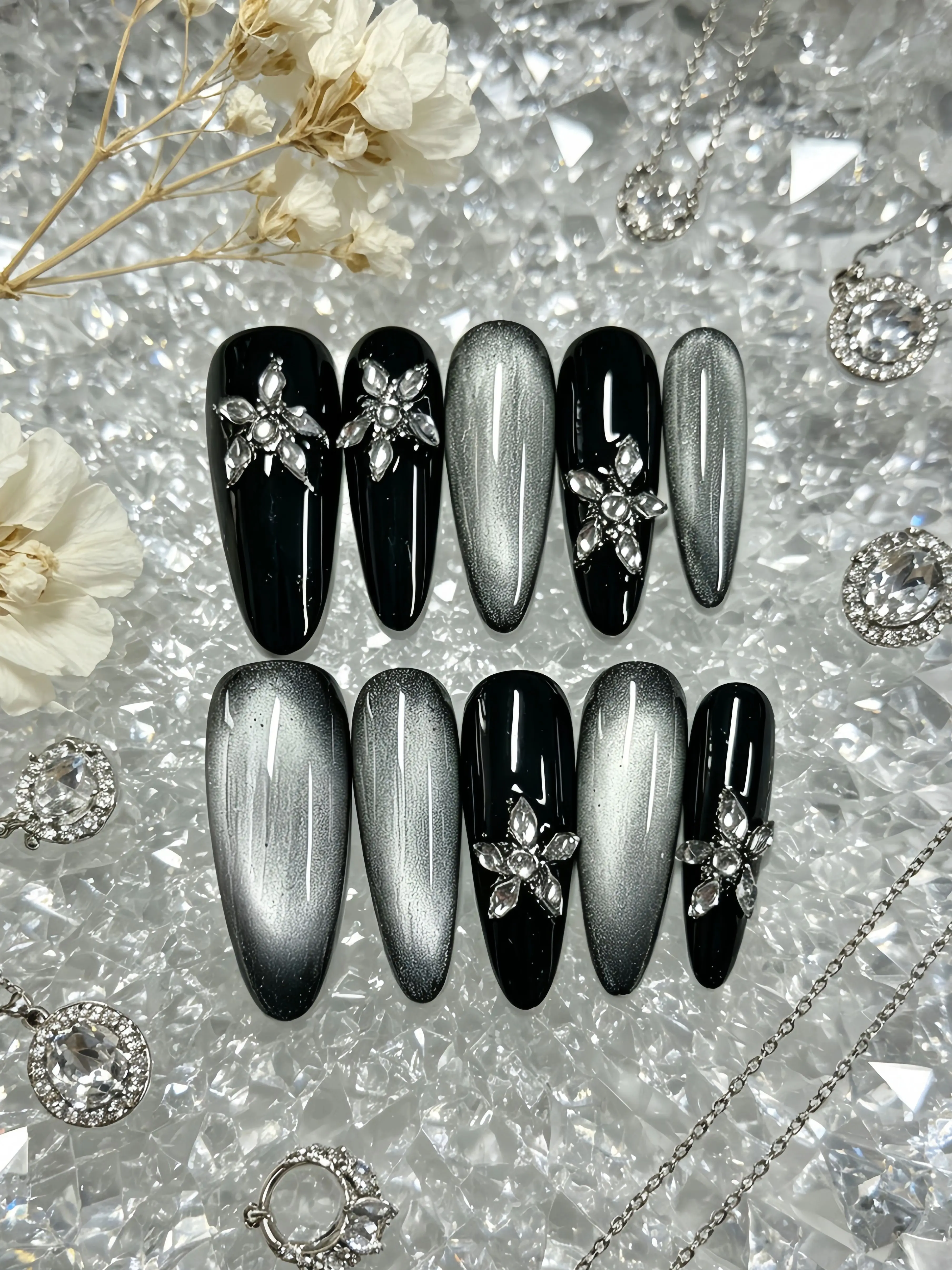Nail Art Cat Eye Simple - Ensemble de 10 pièces, faux ongles