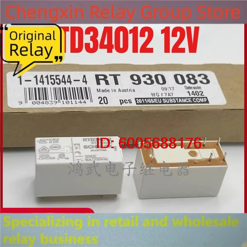 New 10pcs/lot RTD34012 12V 16A 6pins