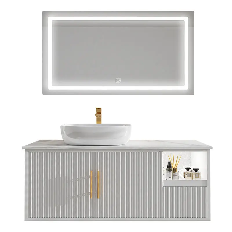 Small fresh bathroom cabinet combination bathroom washbasin slate top basin smart mirror cabinet