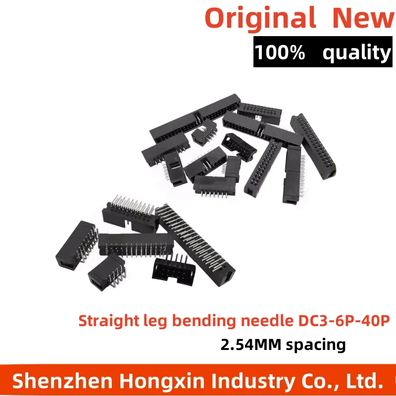 10pcs DC3 Simple Bull Horn Seat Straight Foot Bending Needle 6/8/10/14/16/20/26/30-40/50P 2.54MM