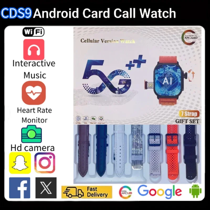 

4G network card rotating camera CDS9Ultra smartwatch original Android 9.0modified Google Play Store global version smartwatch