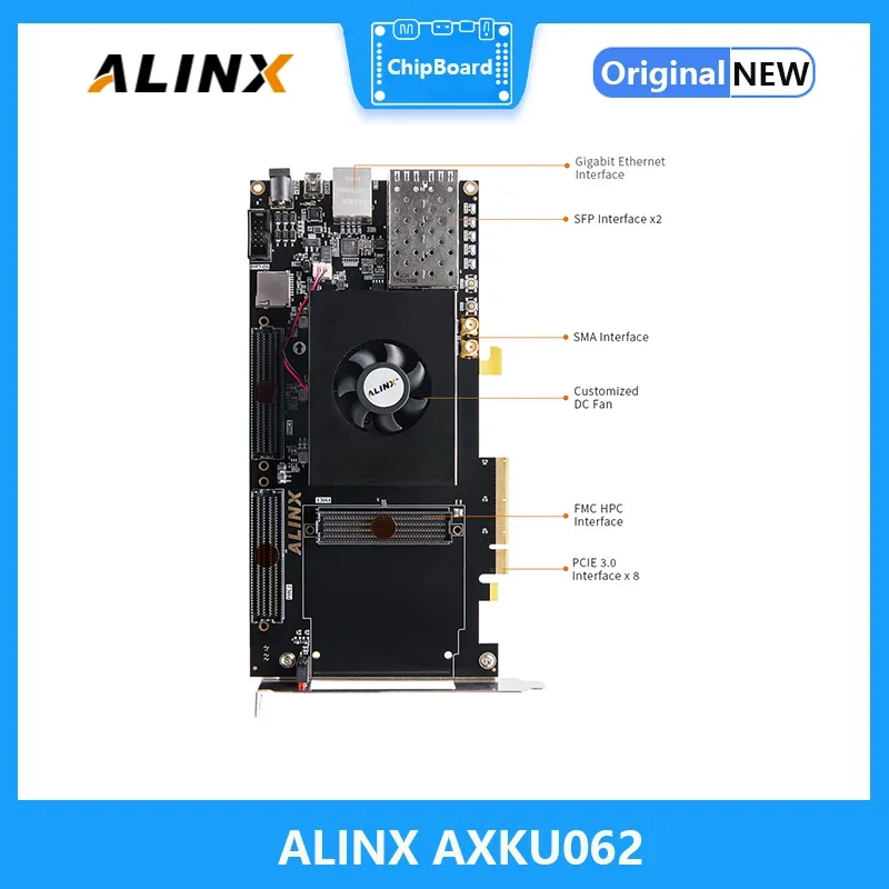 ALINX AXKU062: Placa de desarrollo Xilinx Kintex UltraScale XCKU060 PCIE 3,0 FPGA SFP FMP HPC LPC