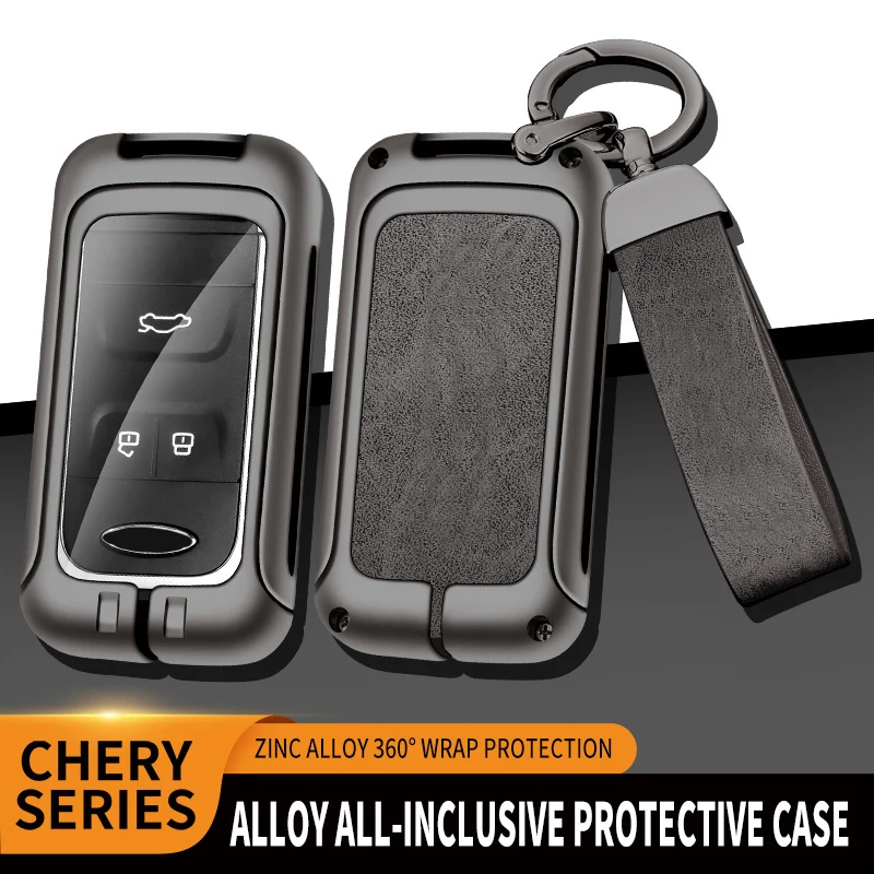 

Zinc Alloy 3 Buttons Car Remote Key Case Cover Shell Keychain For Chery Tiggo 3 5X 4 8 Glx 7 2019 2020 Protector Car Accessories