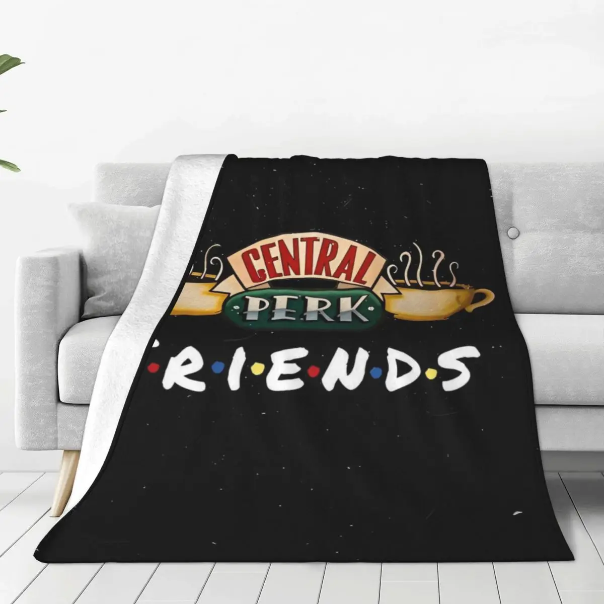 Soft Warm Blanket Picnic Friends TV Show Series Throw Blanket Cartoon Central Perk Flannel Bedspread For Outdoor Sofa Cover