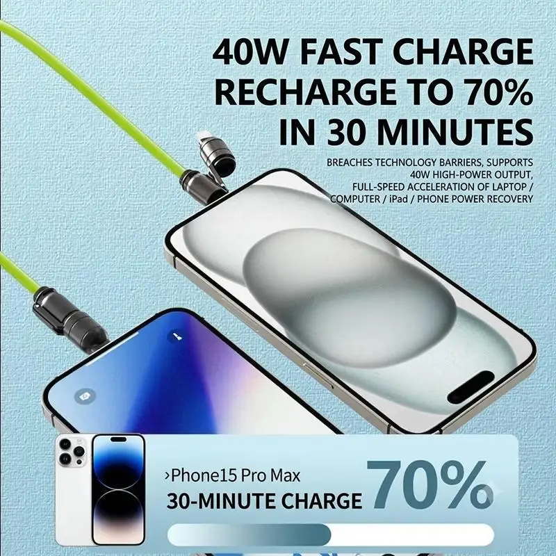 4 In 1 Multi Interface Charging Cable 66W Fast Charging Universal Cord Suitable for Home Car Office Business Trip Travel