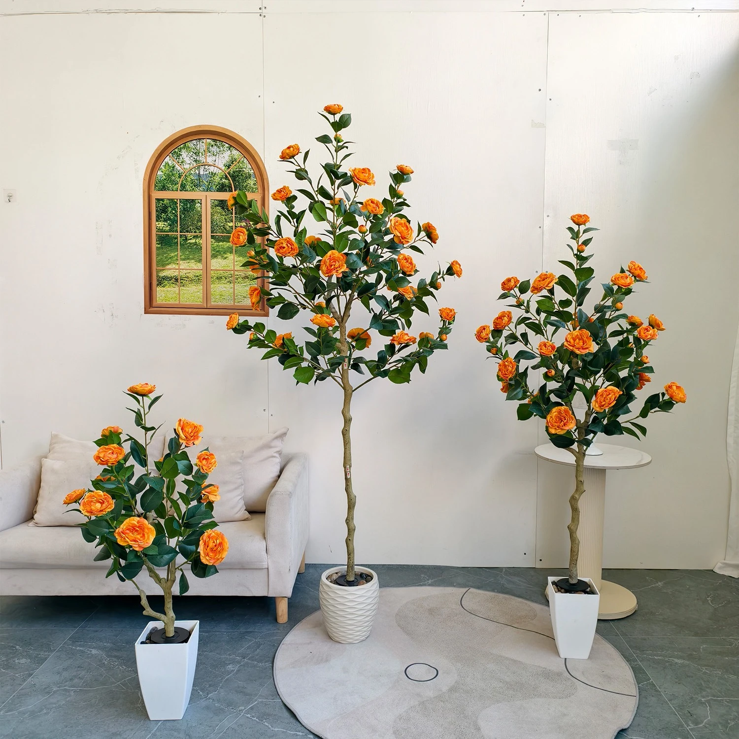 

Artificial Camellia Ground Stake 90CM To 180CM Indoor Decorative Items Artificial Plants Home Garden Decorative Ground Stake