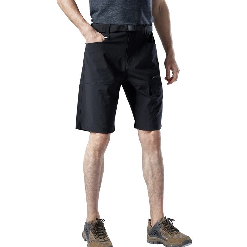 Summer men's work shorts brand men's outdoor camping and hiking oversized elastic loose fitting quick drying casual shorts