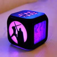 3D Small Alarm Clock, Silent LED Night Light, Electronic Clock, Bedside Clock, Fashionable