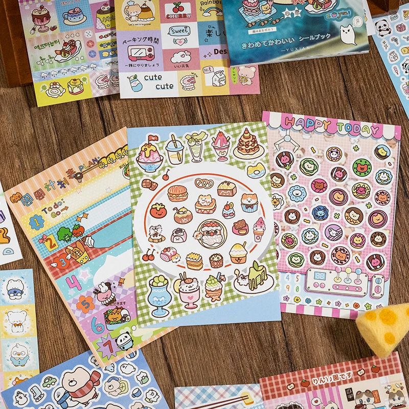 20 sheets/Piece Cartoon Decorative Sticker Book for Scrapbooking DIY Journal Sticker Cute Stationery Kids Gift