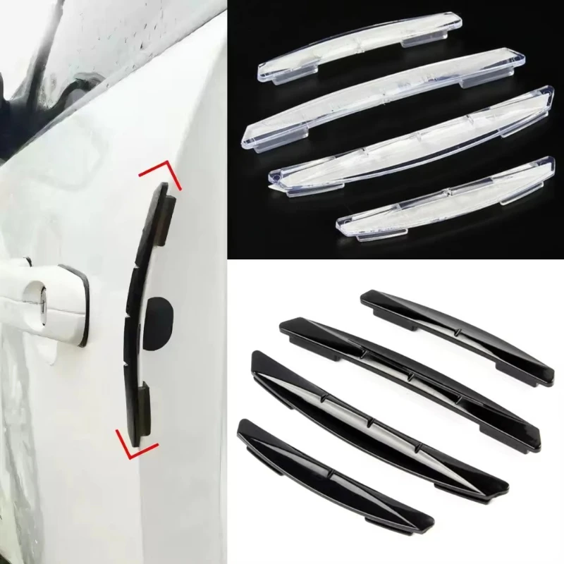 4/8/12/16Pcs Rubber Car Door Anti Collision Strip Anti Scratch Adhesive Decorative Guard Plate Door Protector Car Accessories
