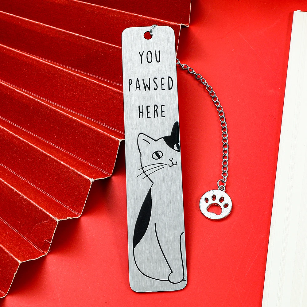 1 قطعة الإشارات المرجعية القط لطيف لمحبي القط ، Kawaii القط الأسود الفولاذ المقاوم للصدأ الإشارات المرجعية ، القراءة بمناسبة القرطاسية لمحبي الكتاب