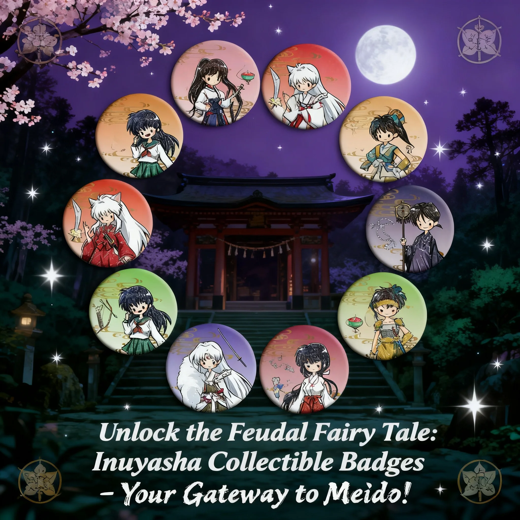 

Значок-пин «Инуяша» (аниме), аксессуары для косплея, брелок с Кагомэ и Сессёмару, подвесной плакат, манга-мерч, подарок для отаку, коллекционный предмет