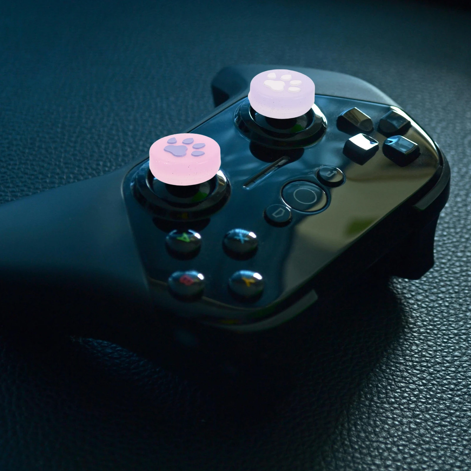 

4pcs Glow in Dark Thumb Grips Caps Cat Paw Silicone Replacement Covers Console Controller Accessories Thumb Stick Button
