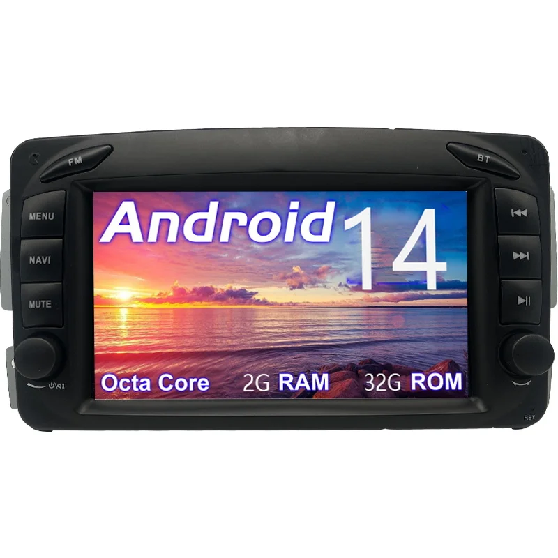 

Android car radio for Mercedes Benz C-Class W209 stereo screen Carplay Android Auto Bluetooth GPS Navigation FM radio 7’ [2+32G]