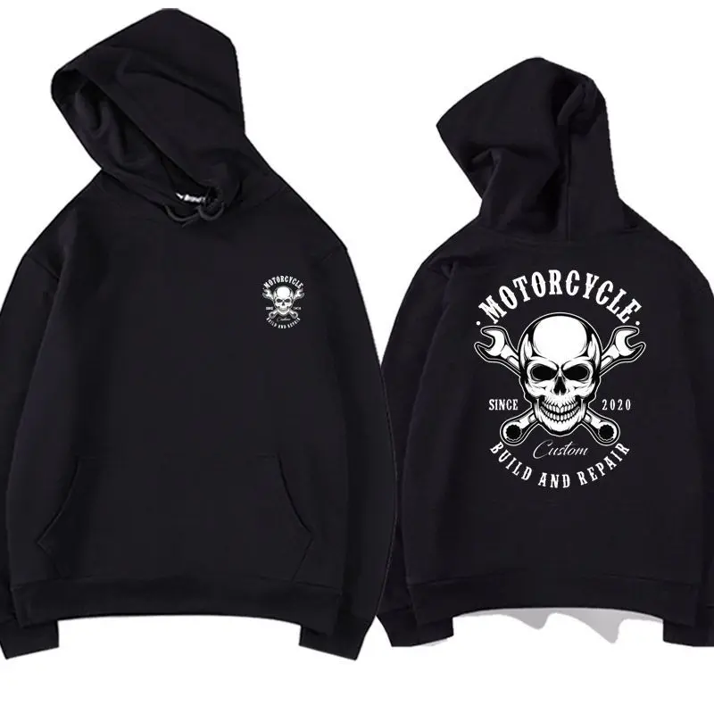 

Rock Locomotive American Street Autumn and Winter Hooded Sweater Skull Men's and Women's Loose Jacket Sweatshirt Street Wear