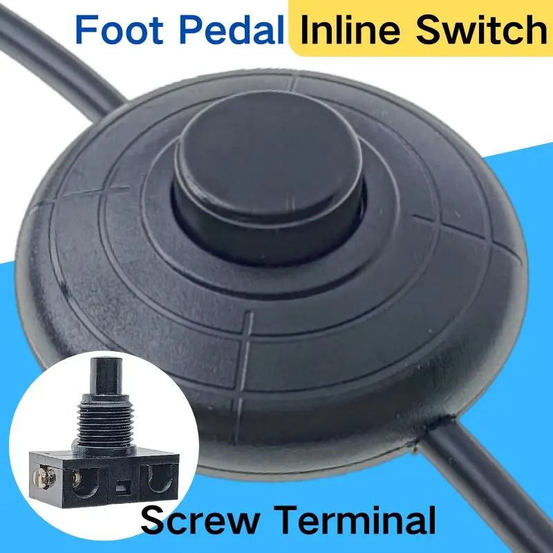 Inline Switch Foot Pedal Screw Terminal Easy to Install Max AC 250V 2A