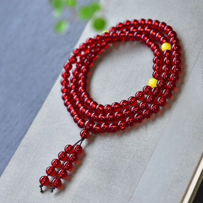 

108 Bracelets, Wearing Necklace Beeswax Amber Jewelry Buddha Beads