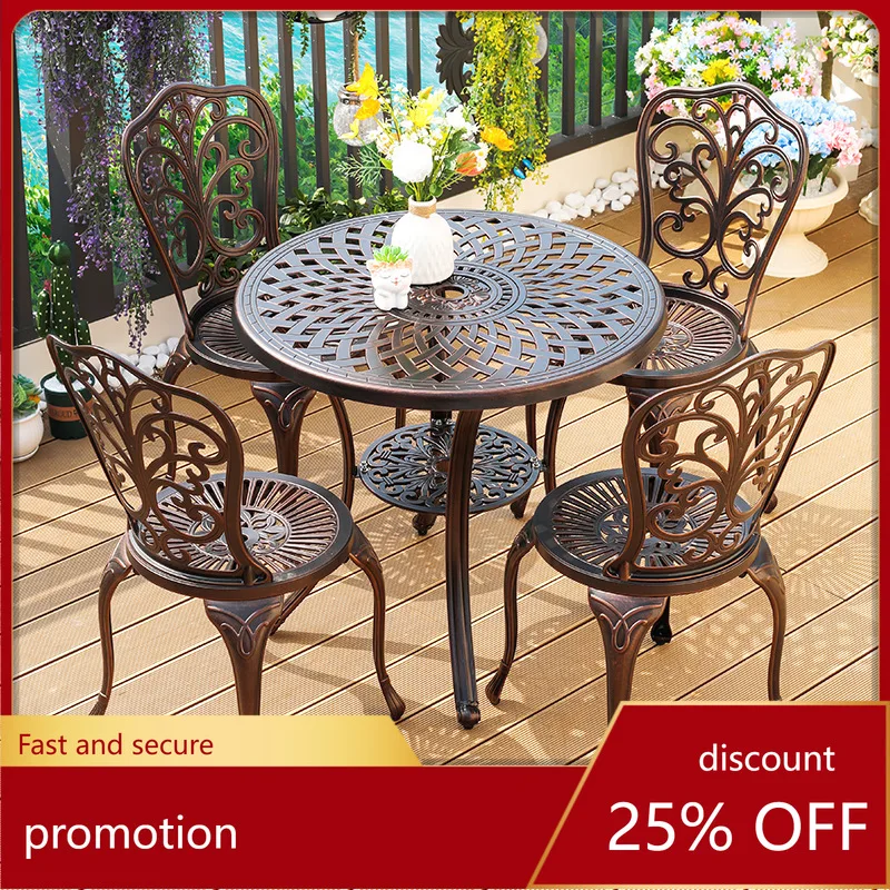 

CZ Outdoor Table and Chair Courtyard Outdoor Garden Dining Table casual Balcony Villa Round Table