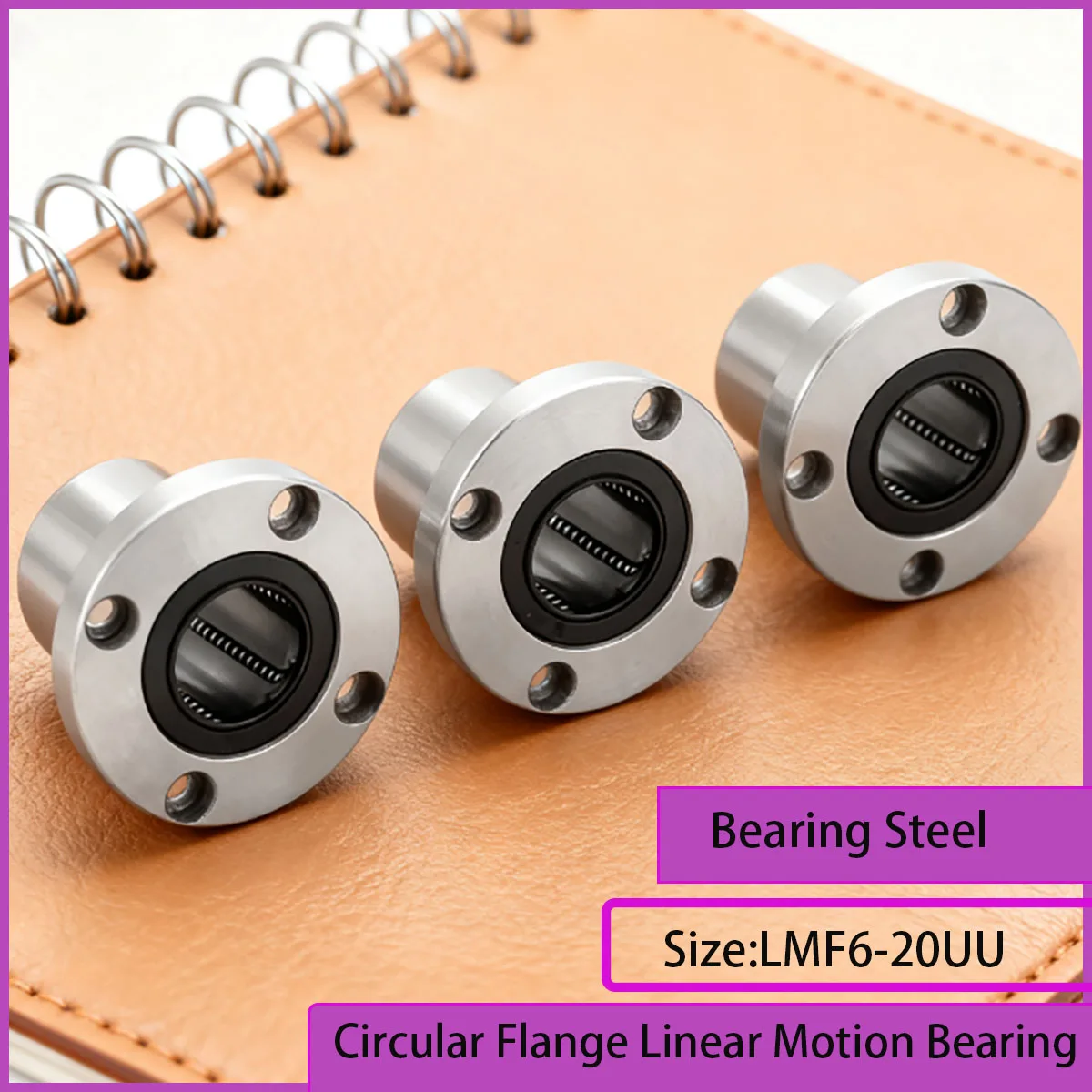 

High Precision LMF6-20UU Linear Motion Bearing - Round Flange Coupling 6-25mm For Rod Shaft (6/8/10/12/13/16/20mm)