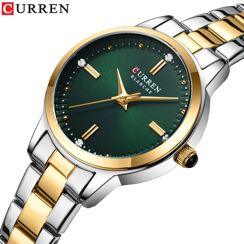 CURREN Women\'s Bracelet Watch Luxury Waterproof Stainless Steel Quartz Wrist Watches Simple Dress Watches for Ladies